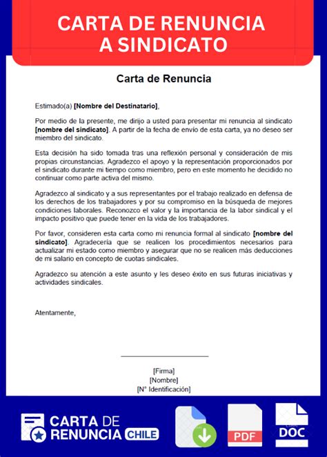 ᐅ Carta de Renuncia a Sindicato Ejemplos y Modelos