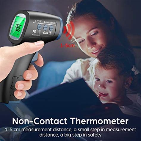 Lpow Thermometer For Adults Non Contact Infrared Digital Thermometer