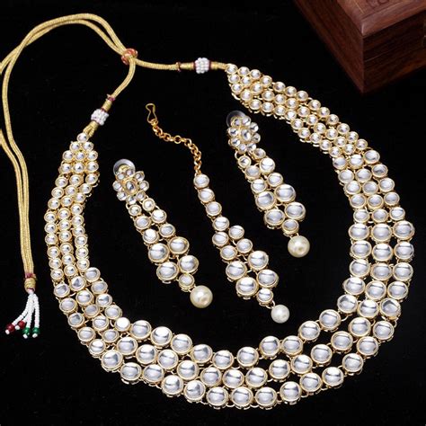 Buy PANASH Gold Plated White Kundan Studded Handcrafted Sustainable