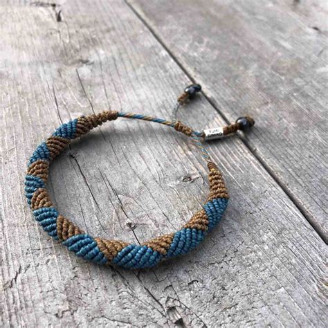 Rope Bracelet Mens Blue Brown RUMI SUMAQ Nautical Rope Bracelets