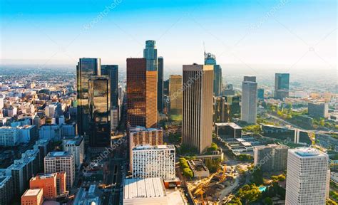 Aerial View Of Downtown Los Angeles Stock Photo Melpomene 128588274