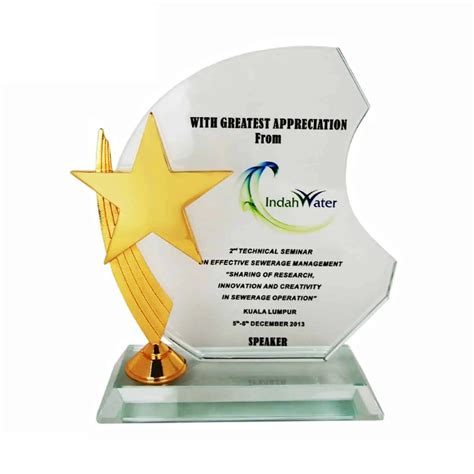 Cr3026 Exclusive Crystal Star Plaque Trophy Malaysia