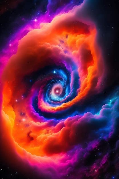 Premium Ai Image Colorful Space Galaxy Cloud Nebula Stary Spiral