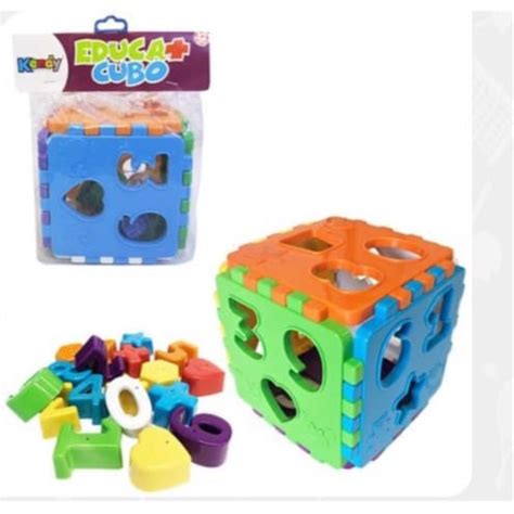 Cubo Infantil Blocos De Encaixe Brinquedo Infantil Did Tico E