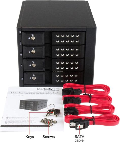 StarTech HSB SATSASBA Bay Aluminum Trayless Hot Swap Mobile Rack Backplane For In SAS