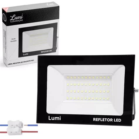 Kit Lumin Ria Holofote Refletor Super Led W Bivolt Lumi Preto