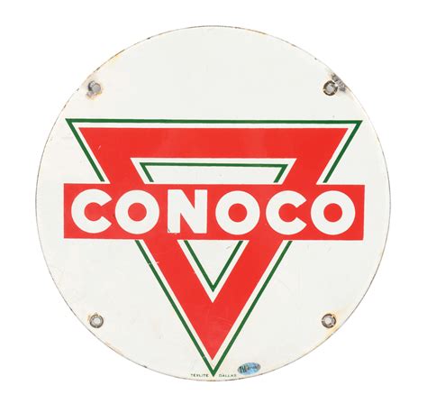 Lot Detail Conoco Gasoline Porcelain Sign W Triangle Graphic