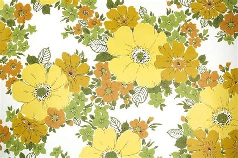 1970s Floral Vintage Wallpaper