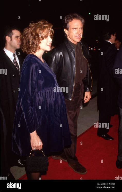 Annette Bening with Warren Beatty at the Bugsy Los Angeles Premiere December 12, 1991 Credit ...