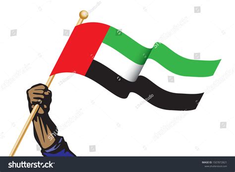 Hand Holding United Arab Emirates Flag Stock Vector Royalty Free