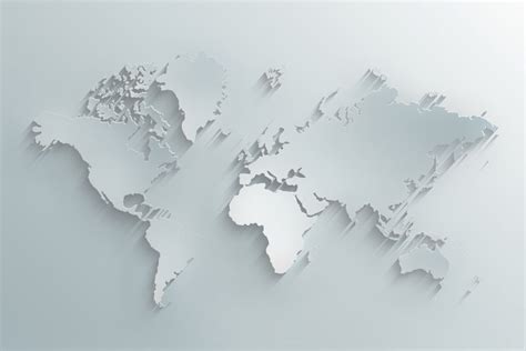 World map grey and white - IMB