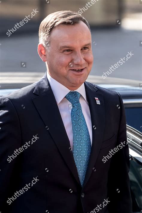 Polish President Andrzej Duda Welcomed Meeting Editorial Stock Photo