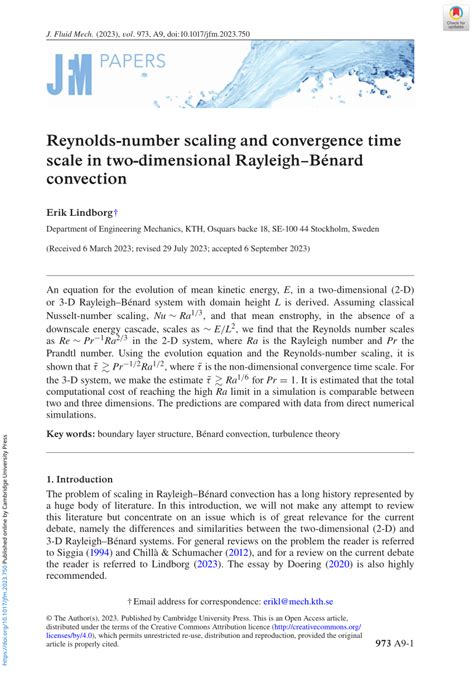 Pdf Reynolds Number Scaling And Convergence Time Scale In Two