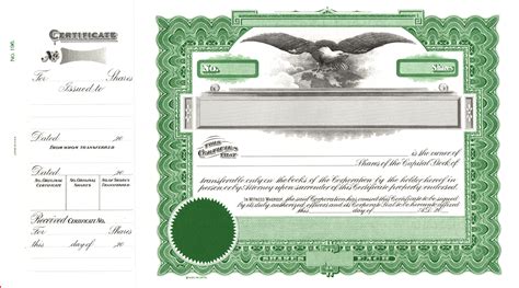 Printable Custom Stock Certificates | Exhibit Indexes