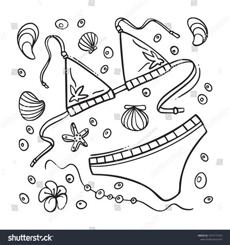 Hand Drawn Swim Suits Bikini Set Stock Vector Royalty Free