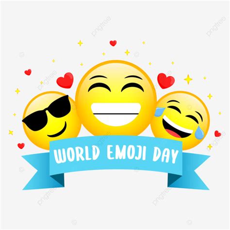 World Emoji Day With Three Sets Of Happy Face Emoticons Vector World