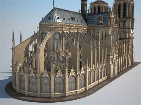 Notre Dame De Paris Cathedral 3d Model Max Obj 3ds Fbx C4d Lwo