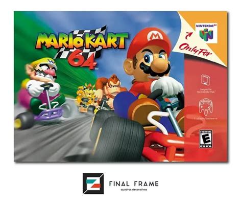 Pôster Capa Mario Kart 64 Nintendo 64 Retro N64 297x42cm