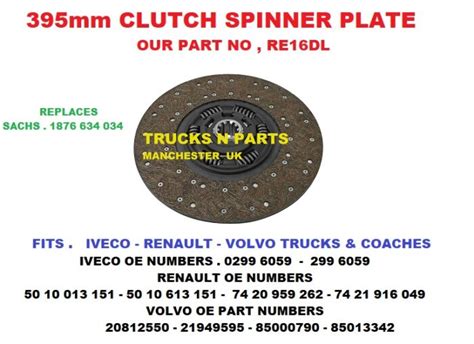 Renault Mm Clutch Spinner Plate Our Part Number Re Dl Trucks