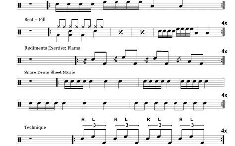 Sheet Drum Exercises For Beginners Grade Learn Drums For Free