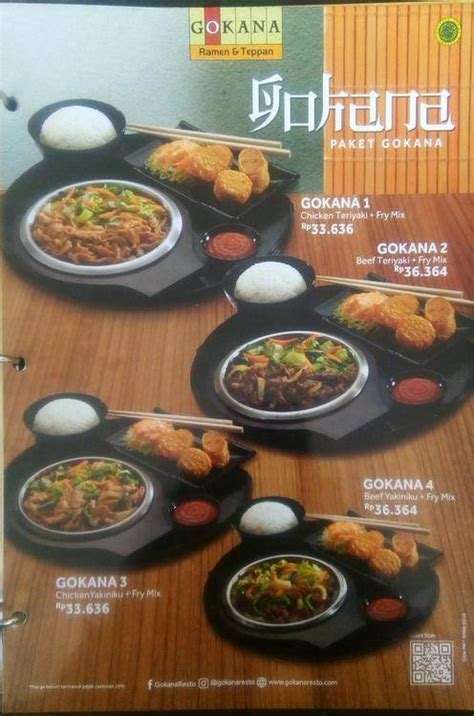 Carta Del Restaurante Gokana Ramen Teppan Bandung Jl Gatot Subroto