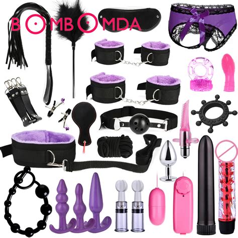 Bdsm Sex Toys Kits Para Adultos Algemas Bra Adeiras De Mamilo Chicote