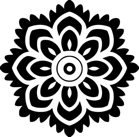 Mandala Black And White Vector Illustration 35840755 Vector Art At