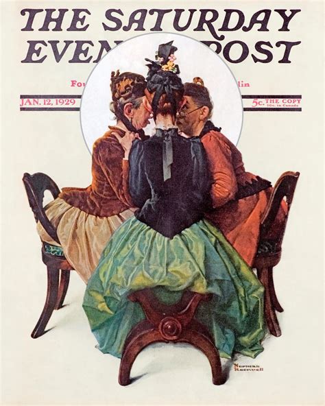 Three Gossips 1929 By Norman Rockwell Paper Print Norman Rockwell