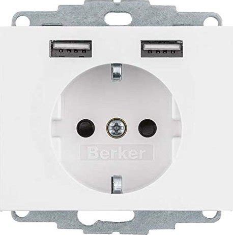 Berker K Steckdose Schuko Usb Polarwei Gl Nzend Ab