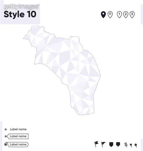 La Rioja Province Argentina White And Gray Low Poly Map Polygonal