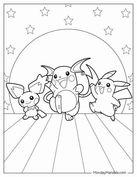 Pikachu Evolution Coloring Page