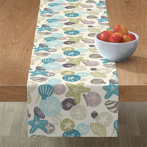 Nautical Table Runner A Walk On The Beach By Noondaydesign Etsy