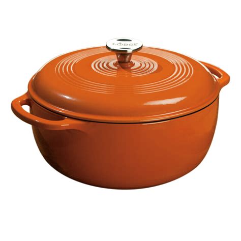 Lodge Ec D Qt Pumpkin Orange Color Enamel Dutch Oven