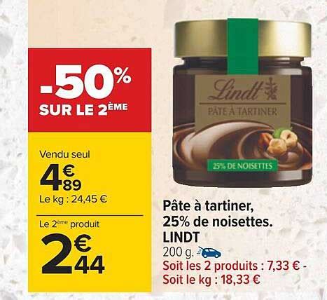 Promo P Te Tartiner De Noisettes Lindt Chez Carrefour