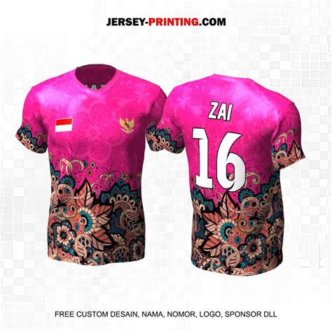 Jersey Futsal Pink Motif Batik Jersey Printing Bikin Jersey