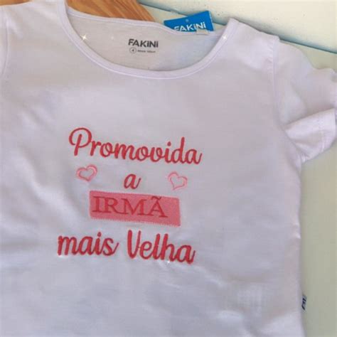 Camiseta revelacao de Gravidez promovida a Irmã Mais Velha Elo7