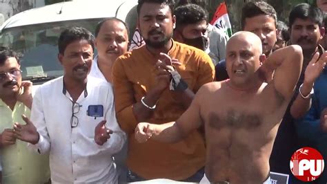 Trinamool Mla Asish Das Staged Bare Body Protest In Front Of Tripura