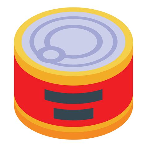 Red Tin Can Containing Food Isometric Illustration Vector Art