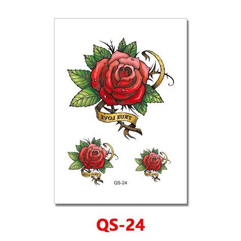 3 Red Roses Temporary Tattoo Tatntoo