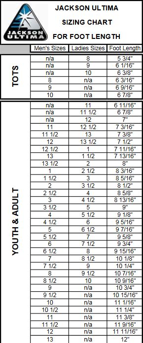 Jackson Size Chart: A Visual Reference of Charts - Chart Master