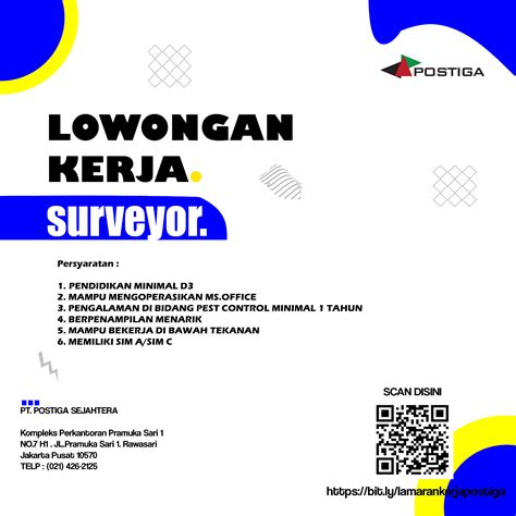 Lowongan Kerja Surveyor Pt Postiga Sejahtera