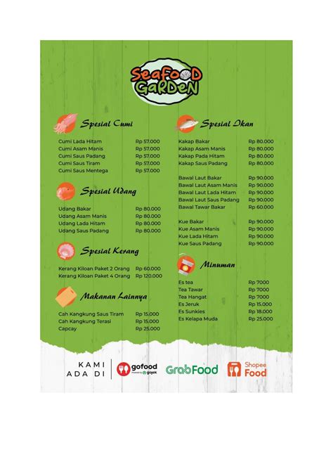 Harga Menu Seafood Garden Terbaru 2022 2023 Di Depok Depok