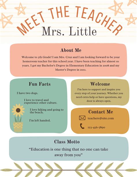 Meet The Teacher Canva Template Easy To Edit Etsy