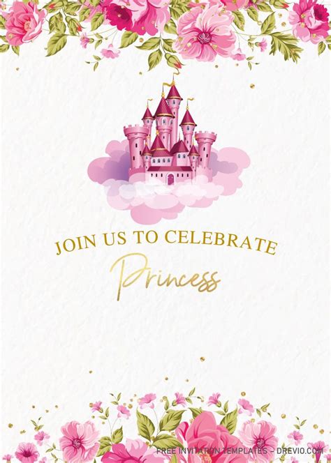 Princess Castle Invitation Templates Editable With Microsoft Word