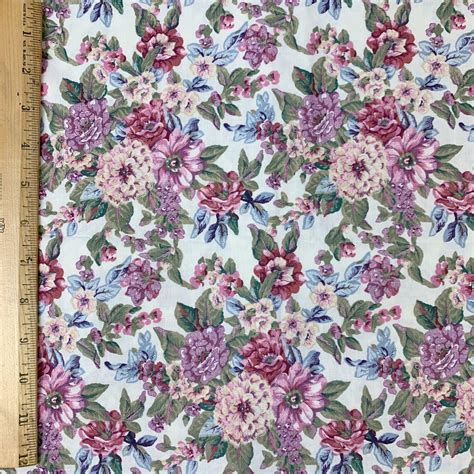 Vintage Fabric Shabby Chic Country Floral Flowers 2 5 Yds X Etsy