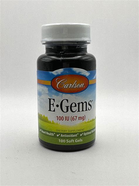 Carlson E Gems Elite 400 IU 1000 IU 120 Softgels G W Herbs