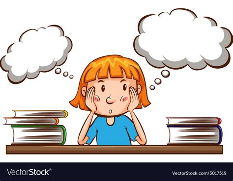 Girl Thinking Royalty Free Vector Image Vectorstock