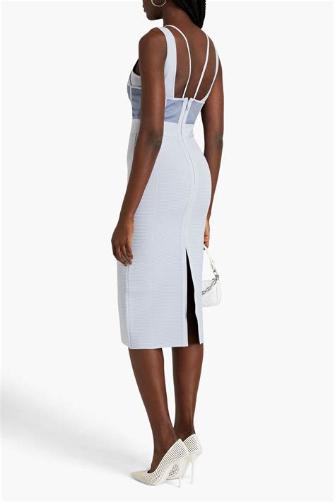 Herv L Ger Lam Paneled Bandage Midi Dress The Outnet