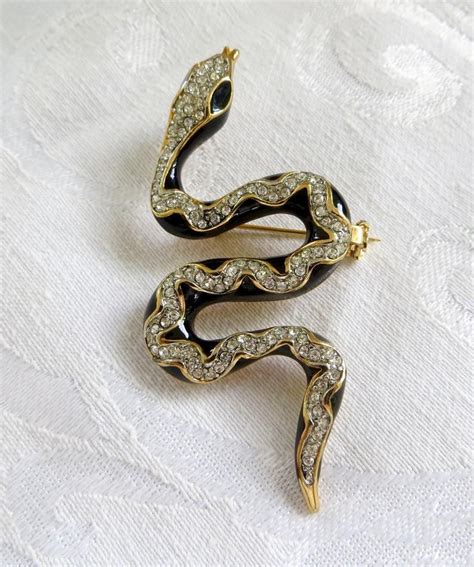 Vintage Art Deco Slithering Snake Brooch Egyptian Revival Etsy