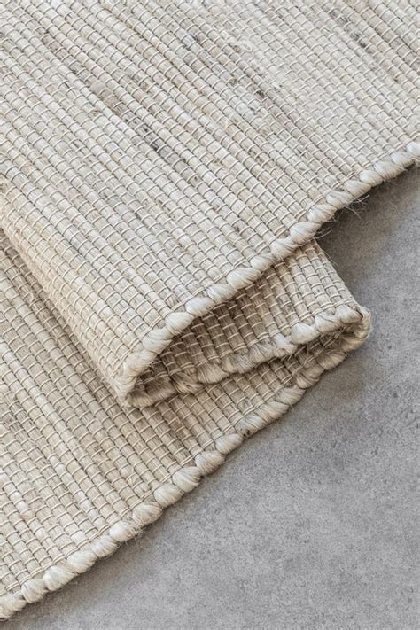 Handgeweven Jute En Wollen Vloerkleed Dhaka Naturel Creme